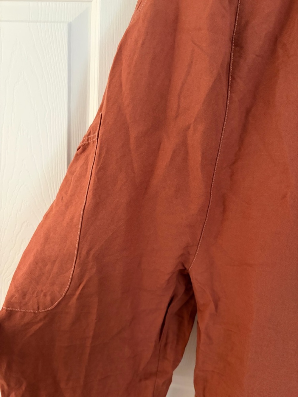 Rust-Colored Crossback Overalls - Picture 2 of 3